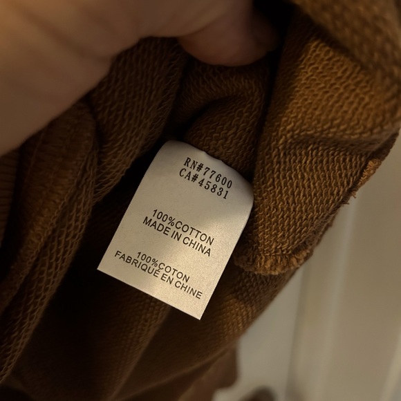 Free People x Sandrine Rose Crew Neck Brown Sweatshirt with deconstructed edges - Picture 6 of 9